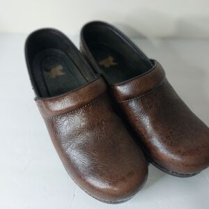 Dansko Brown Embossed Women's Wedges